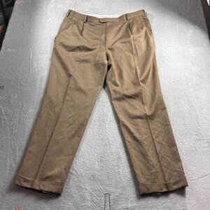 Zanella Mens Bennett Pleated Wool Dress Pants 40 Brown Cuffed Italy 111083